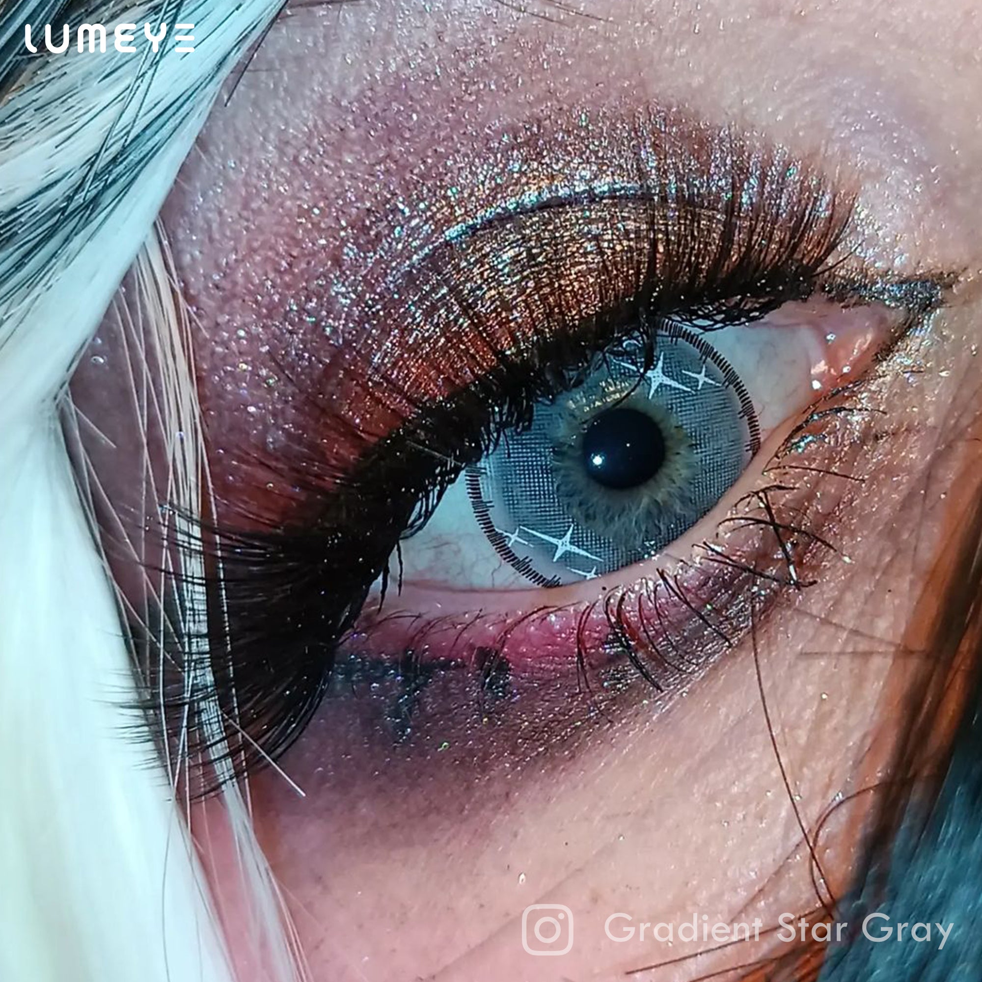 Best COLORED CONTACTS - LUMEYE Gradient Star Gray Colored Contact Lenses - LUMEYE
