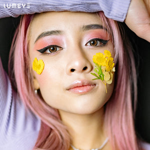 Best COLORED CONTACTS - LUMEYE Hoya Brown Colored Contact Lenses - LUMEYE