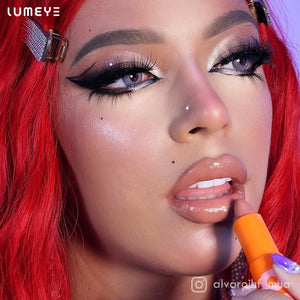 Best COLORED CONTACTS - LUMEYE Juicy Pink Blue Colored Contact Lenses - LUMEYE