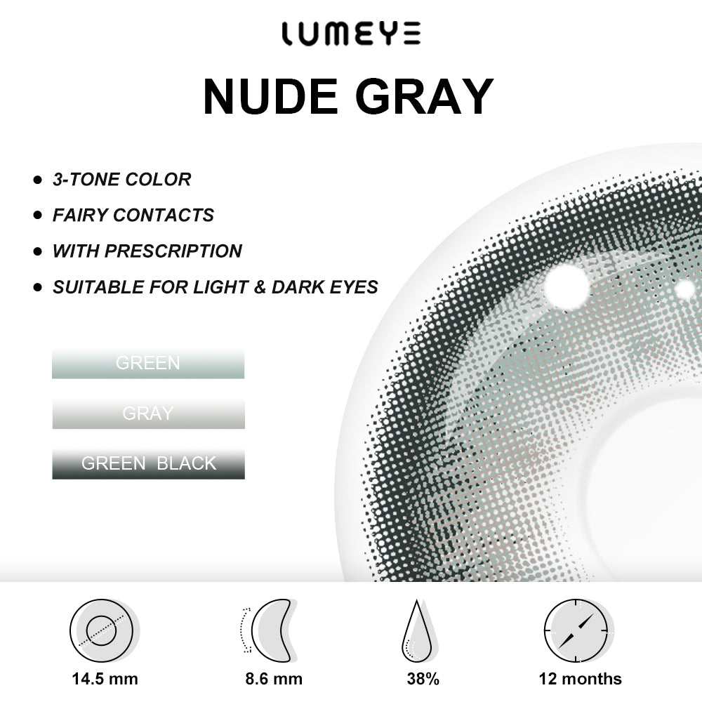Best COLORED CONTACTS - LUMEYE Nude Gray Colored Contact Lenses - LUMEYE