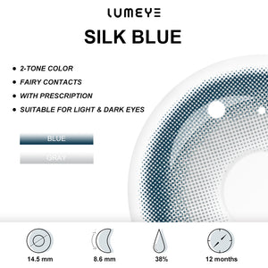 Best COLORED CONTACTS - LUMEYE Silk Blue Colored Contact Lenses - LUMEYE