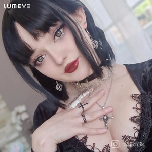 Best COLORED CONTACTS - LUMEYE Strawberry Donuts Black Colored Contact Lenses - LUMEYE