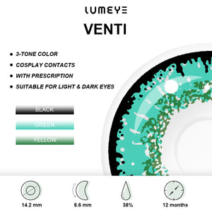 Best COLORED CONTACTS - Genshin Impact - LUMEYE Venti Colored Contact Lenses - LUMEYE