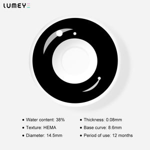 Best COLORED CONTACTS - LUMEYE Zombie Curse Black Colored Contact Lenses - LUMEYE