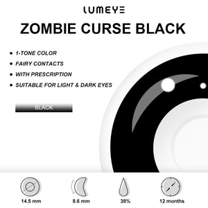 Best COLORED CONTACTS - LUMEYE Zombie Curse Black Colored Contact Lenses - LUMEYE