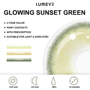 Best COLORED CONTACTS - LUMEYE Glowing Sunset Green Colored Contact Lenses - LUMEYE