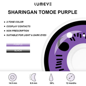 Best COLORED CONTACTS - LUMEYE Sharingan Tomoe Purple Colored Contact Lenses - LUMEYE