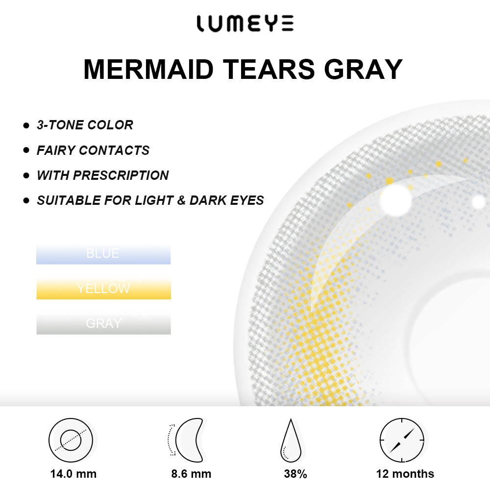 Best COLORED CONTACTS - LUMEYE Mermaid Tears Gray Colored Contact Lenses - LUMEYE