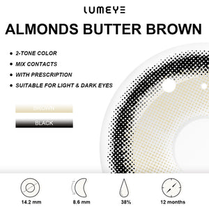 Best COLORED CONTACTS - LUMEYE Almonds Butter Brown Colored Contact Lenses - LUMEYE