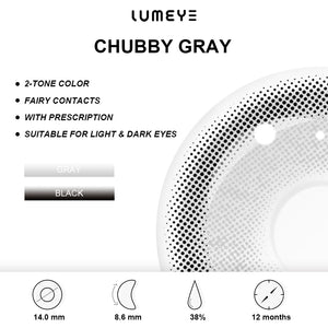 Best COLORED CONTACTS - LUMEYE Chubby Gray Colored Contact Lenses - LUMEYE