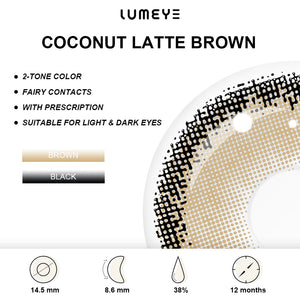 Best COLORED CONTACTS - LUMEYE Coconut Latte Brown Colored Contact Lenses - LUMEYE