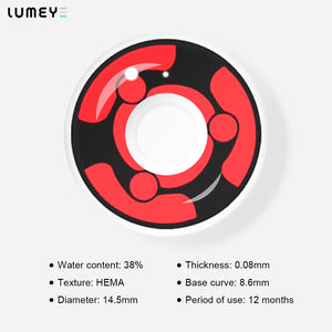 Best COLORED CONTACTS - LUMEYE Sharingan Madara Red Colored Contact Lenses - LUMEYE