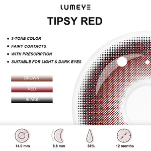 Best COLORED CONTACTS - LUMEYE Tipsy Red Colored Contact Lenses - LUMEYE