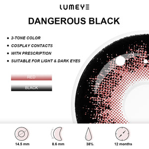 Best COLORED CONTACTS - LUMEYE Dangerous Black Colored Contact Lenses - LUMEYE