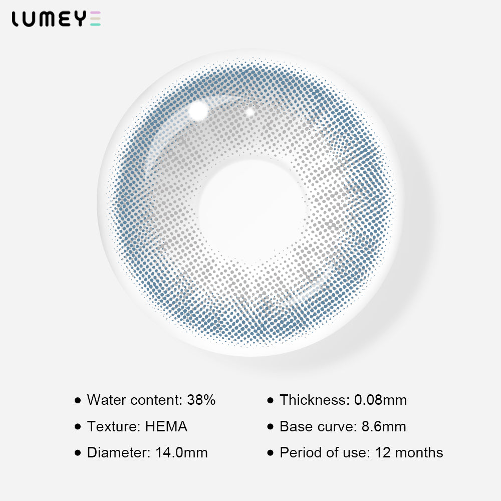 Best COLORED CONTACTS - LUMEYE Dreaminess Blue Colored Contact Lenses - LUMEYE