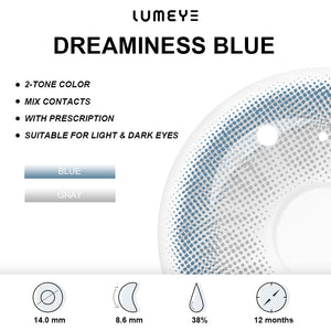 Best COLORED CONTACTS - LUMEYE Dreaminess Blue Colored Contact Lenses - LUMEYE