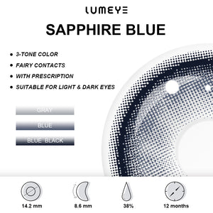 Best COLORED CONTACTS - LUMEYE Sapphire Blue Colored Contact Lenses - LUMEYE