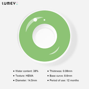 Best COLORED CONTACTS - LUMEYE Pure Green Colored Contact Lenses - LUMEYE