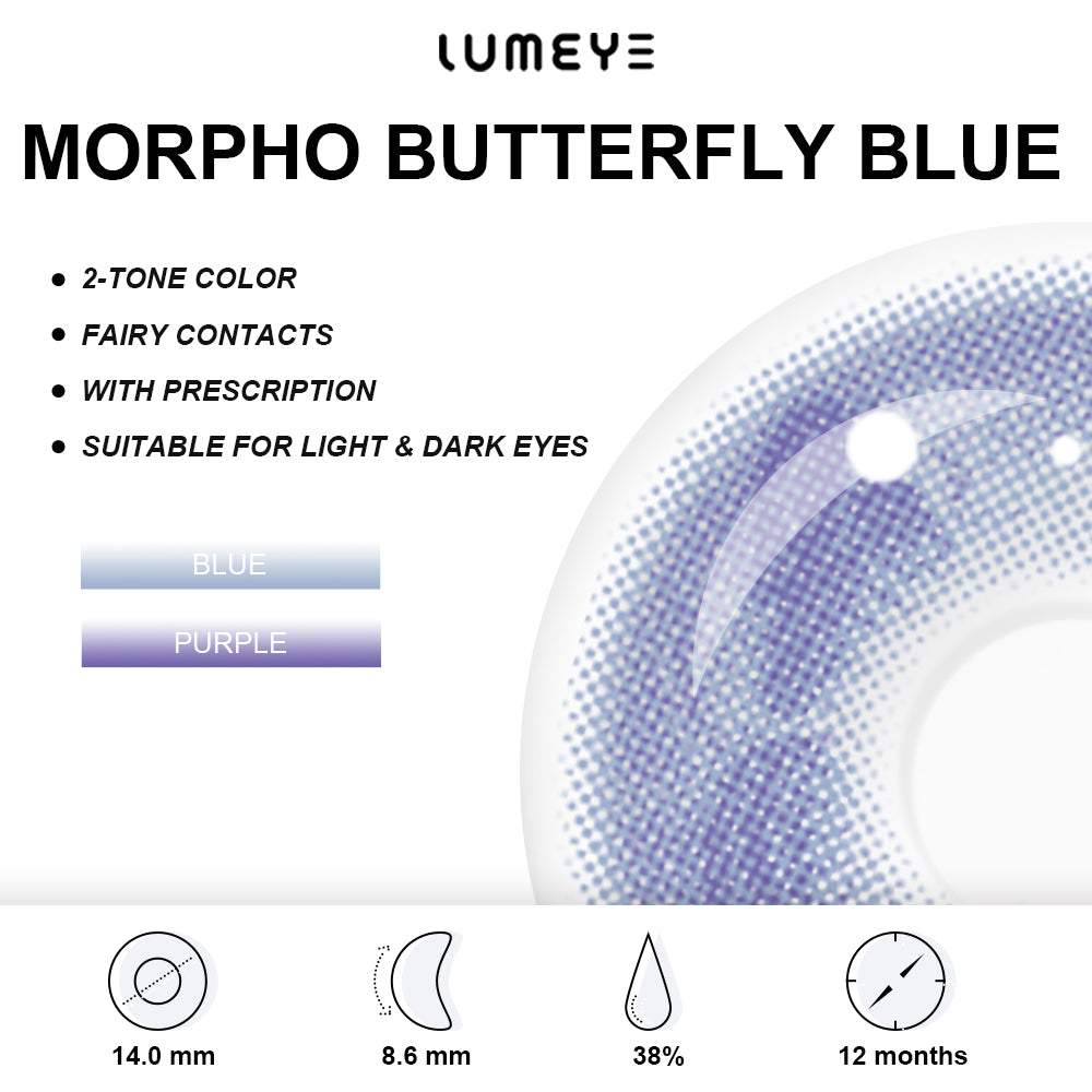 Best COLORED CONTACTS - LUMEYE Morpho Butterfly Blue Colored Contact Lenses - LUMEYE