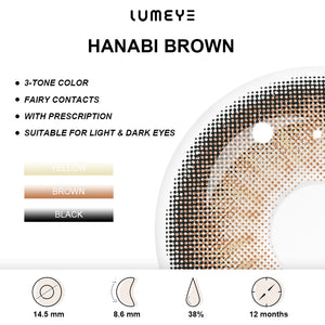 Best COLORED CONTACTS - LUMEYE Hanabi Brown Colored Contact Lenses - LUMEYE