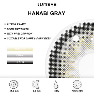 Best COLORED CONTACTS - LUMEYE Hanabi Gray Colored Contact Lenses - LUMEYE