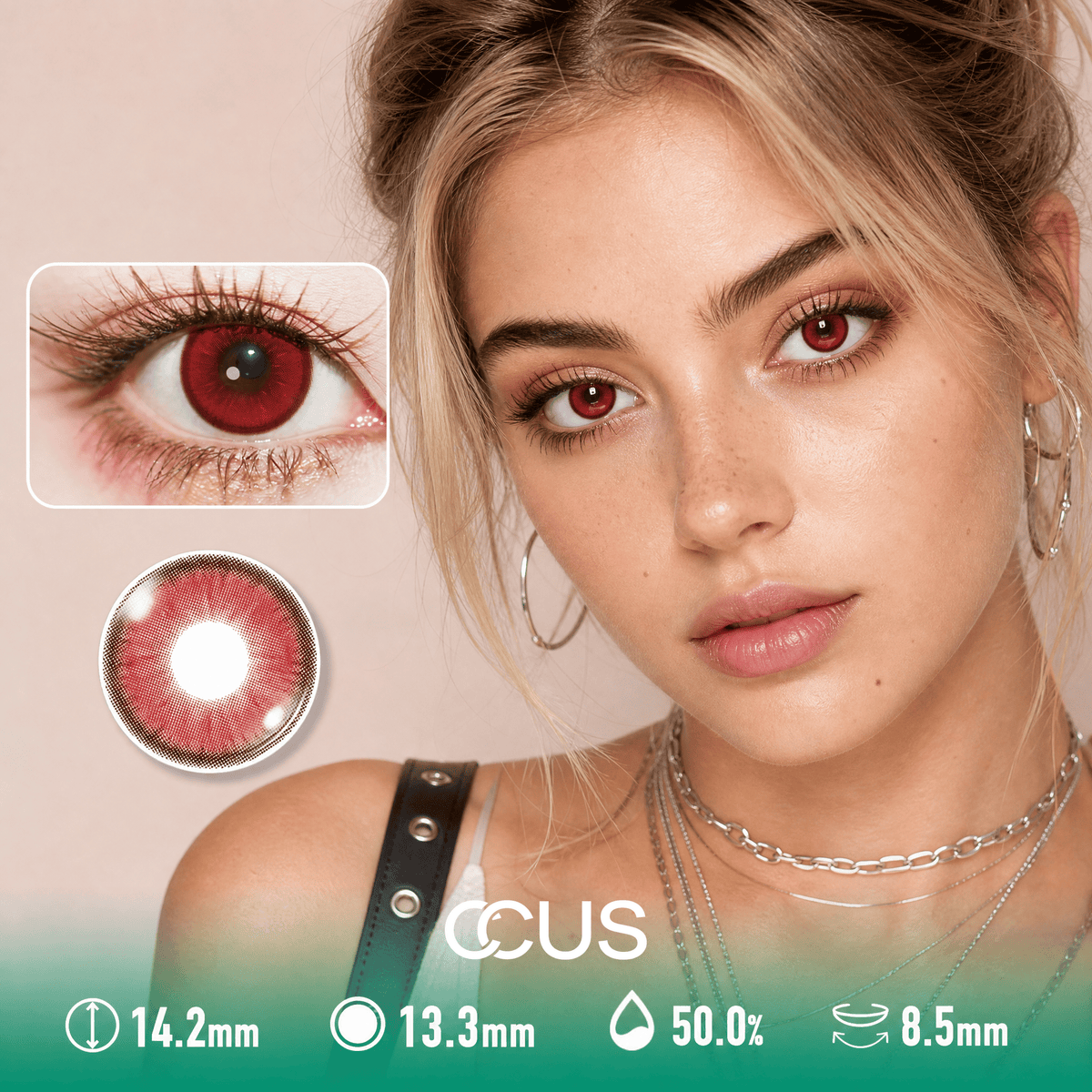 Cinnabar Lotus Red Contact Lenses