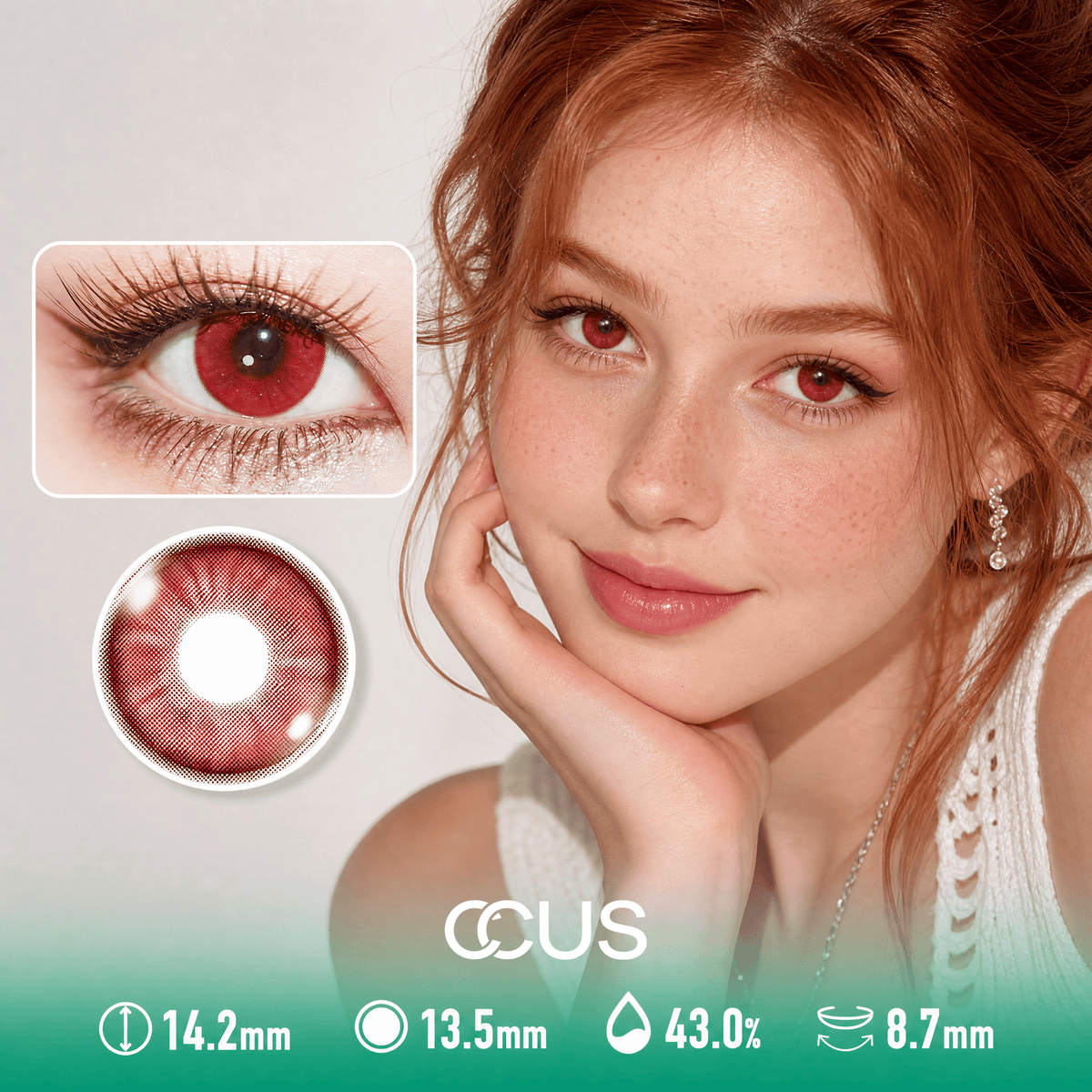 Cloud Seville Ember Red Contact Lenses