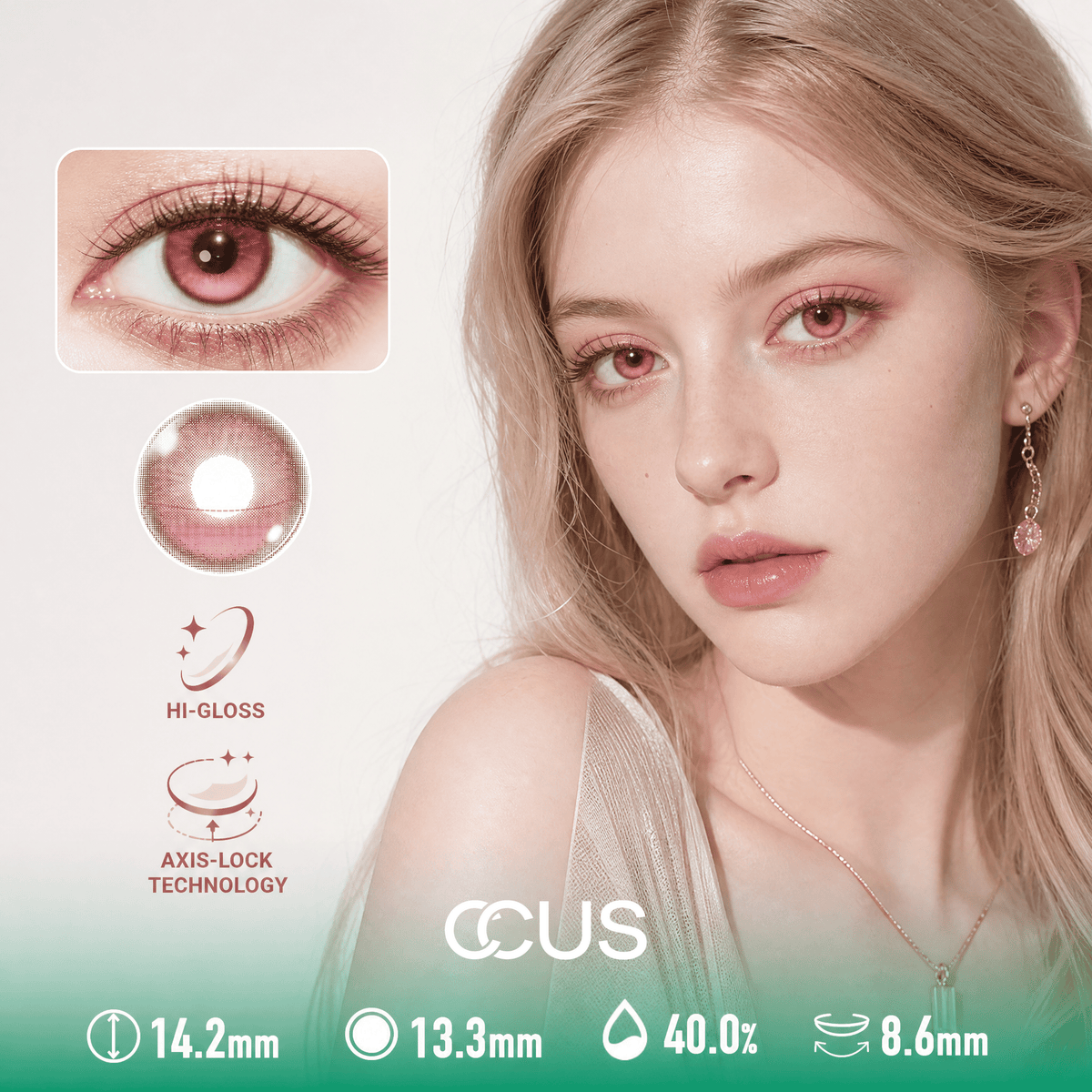 Rose Halo Pink Contact Lenses