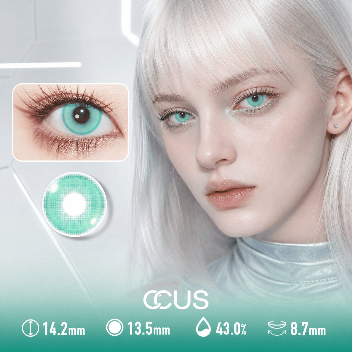 Aqua Tide Turquoise Azure Blue Contact Lenses