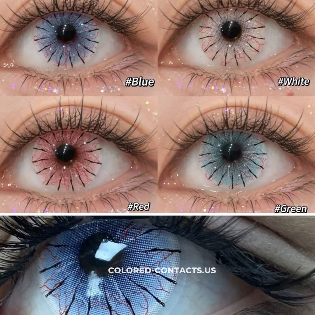 White Spider Web Colored Contacts  | 4-Piece Set