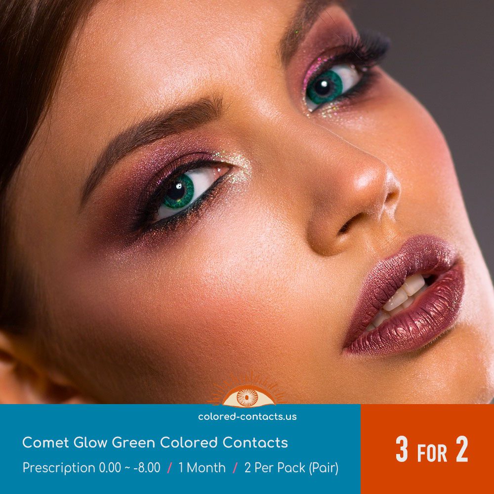 Comet Glow Green Colored Contacts