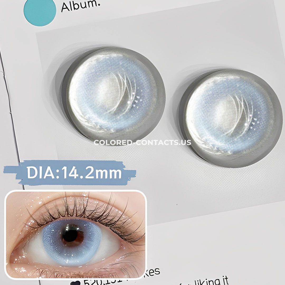 Crystal Blue Shimmer Daily Colored Contacts – 10 Lenses