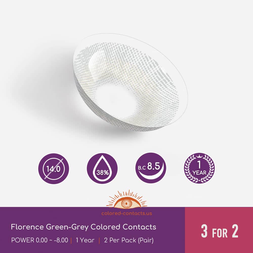Florence Green-Grey Colored Contacts