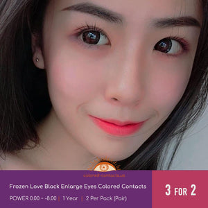 Frozen Love Black Enlarge Eyes Colored Contacts
