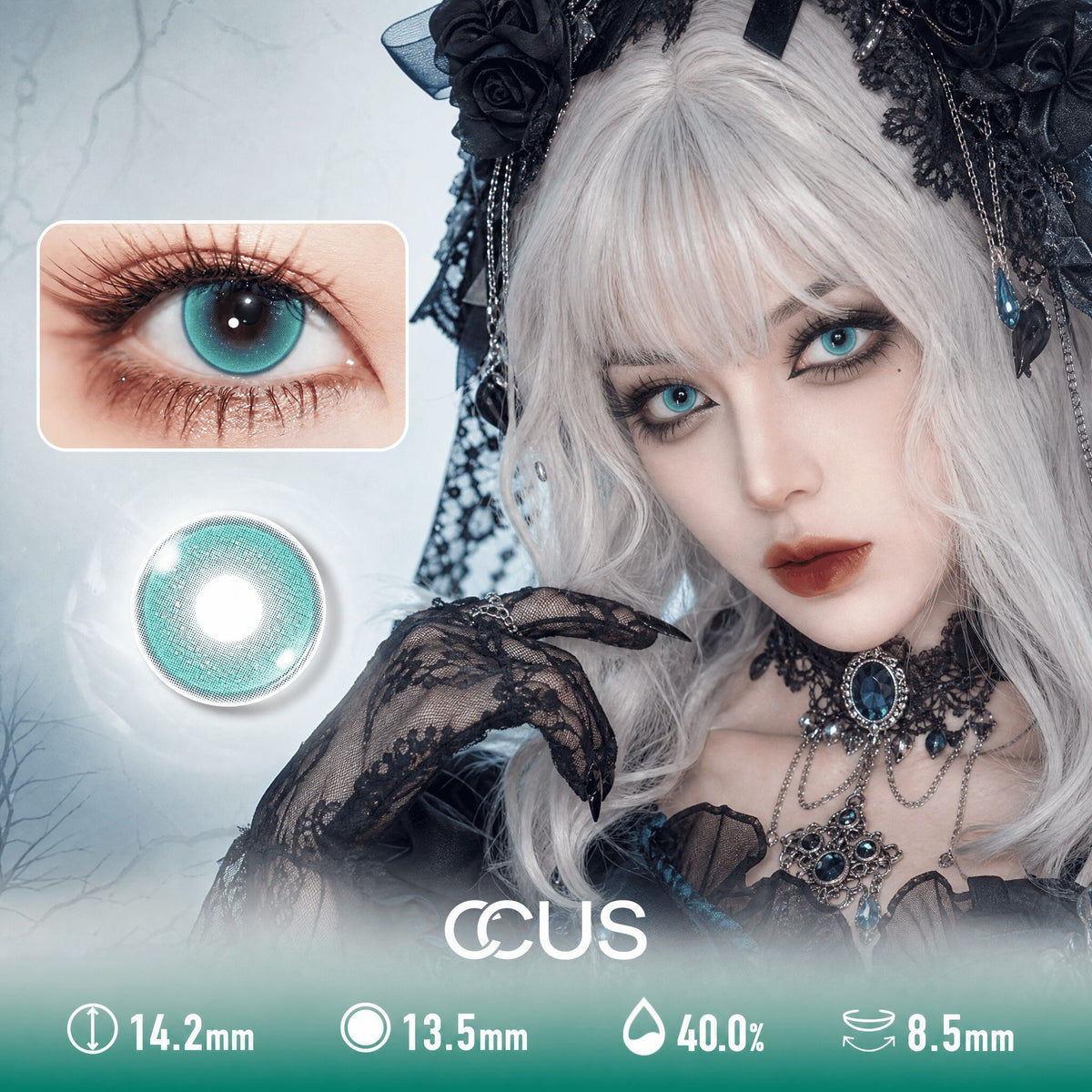 Glacier Fern Emerald green contact lenses