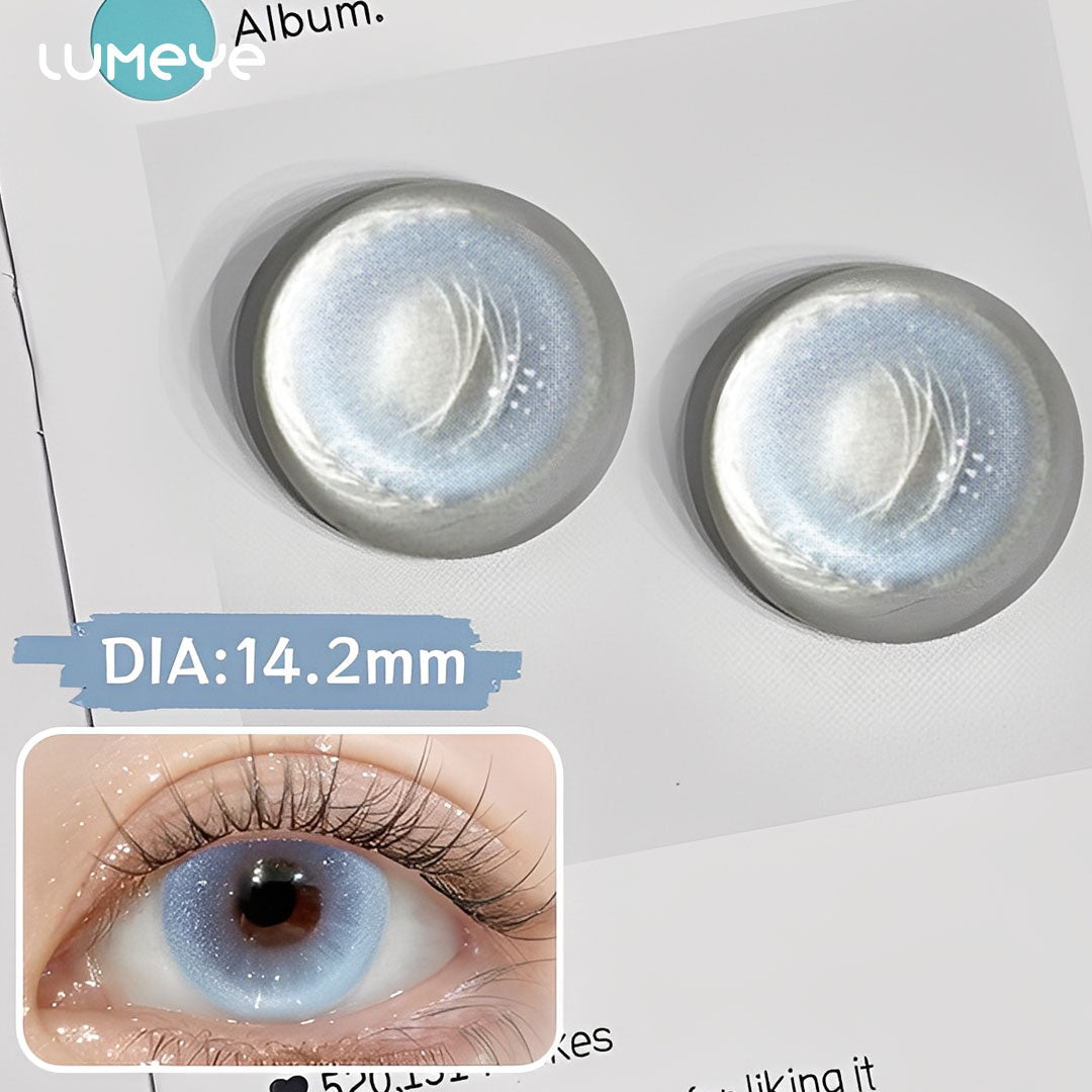 Crystal Blue Shimmer Daily Colored Contacts - 10 Lenses