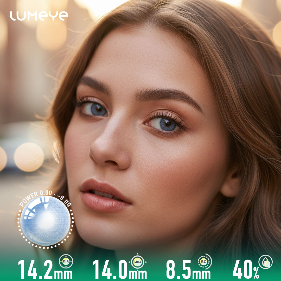 Crystal Blue Shimmer Daily Colored Contacts - 10 Lenses