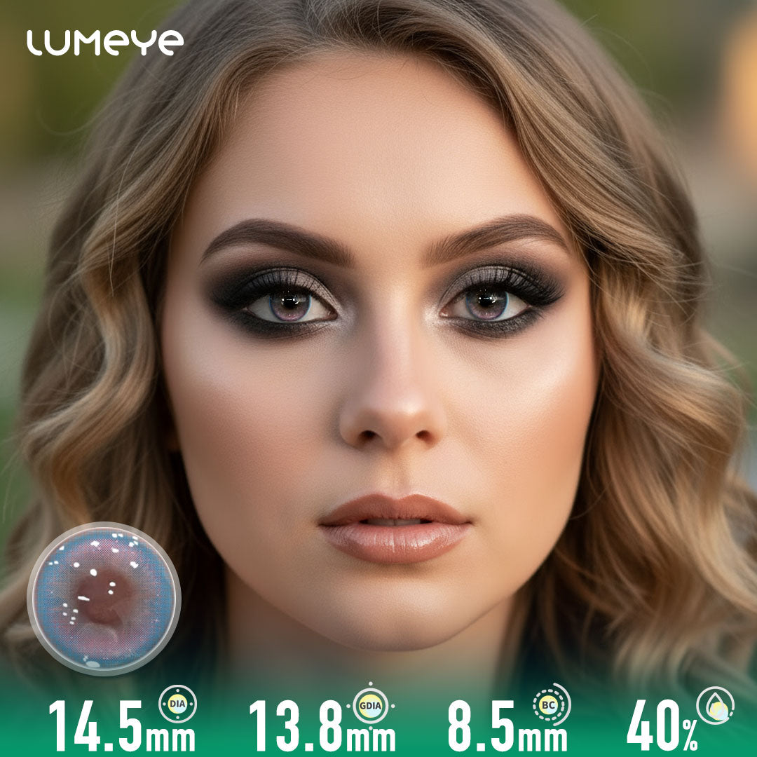 LUMEYE Juicy Pink Blue Colored Contact Lenses