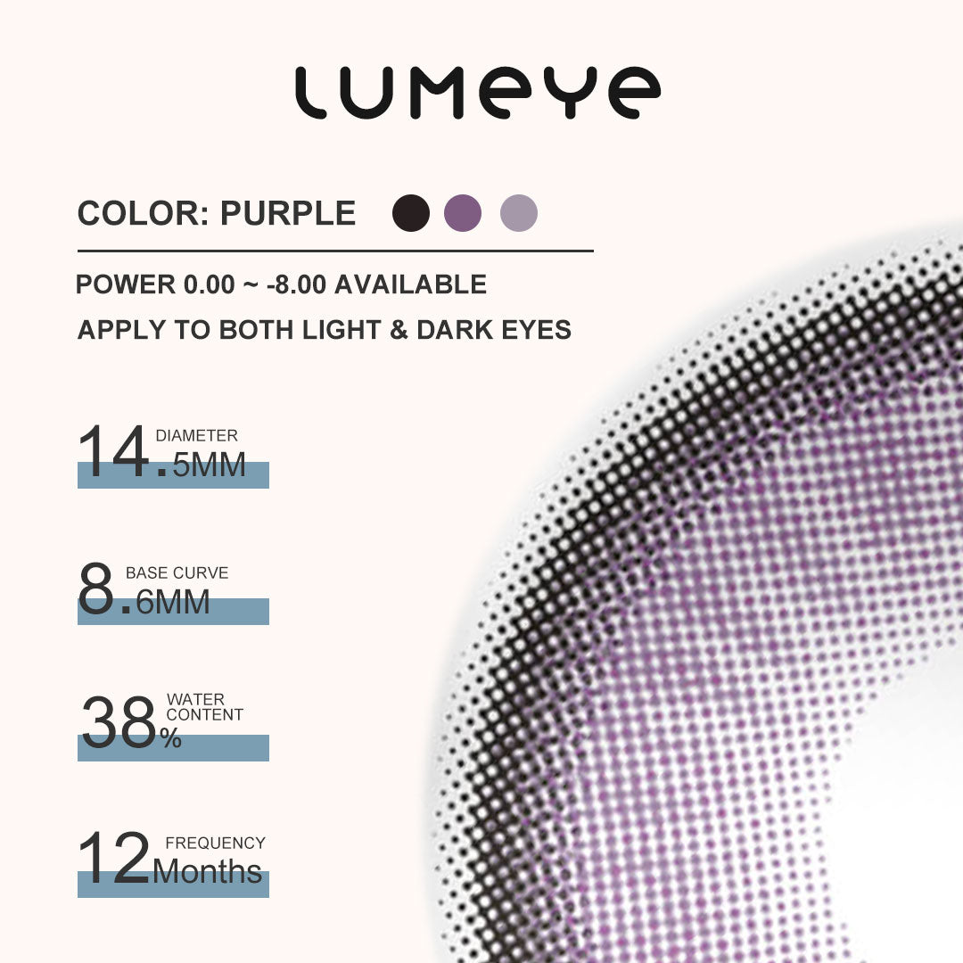 LUMEYE Mercury Purple Colored Contact Lenses