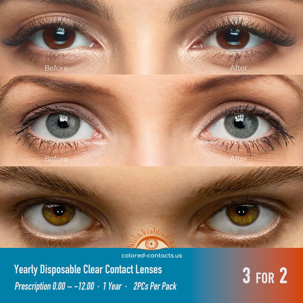 Yearly Disposable Clear Contact Lenses