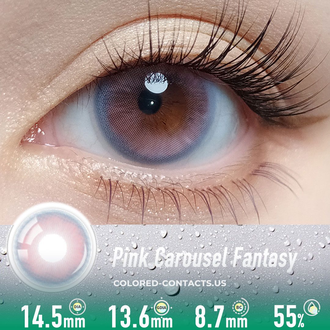 Carousel Fantasy – Enchanting Pink Colored Contacts – 5 Pairs