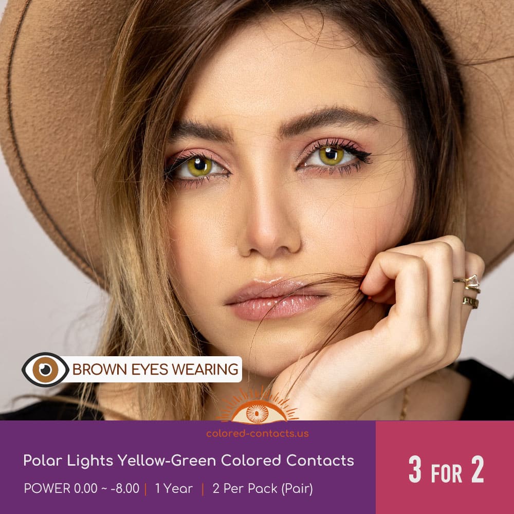 Polar Lights Yellow-Green Colored Contacts