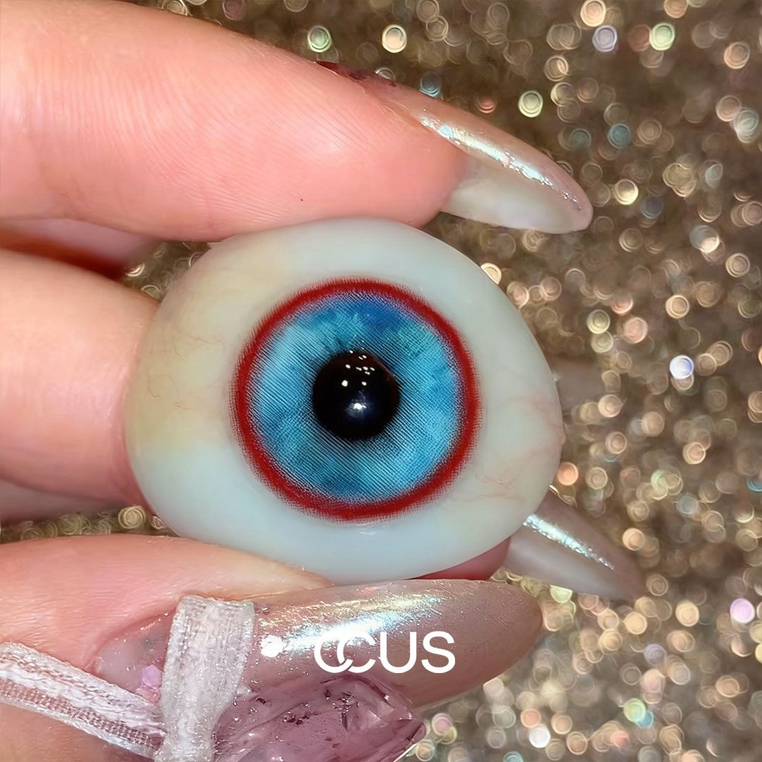 Red Rim Ice Blue Colored Contacts