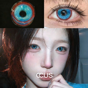Red Rim Ice Blue Colored Contacts