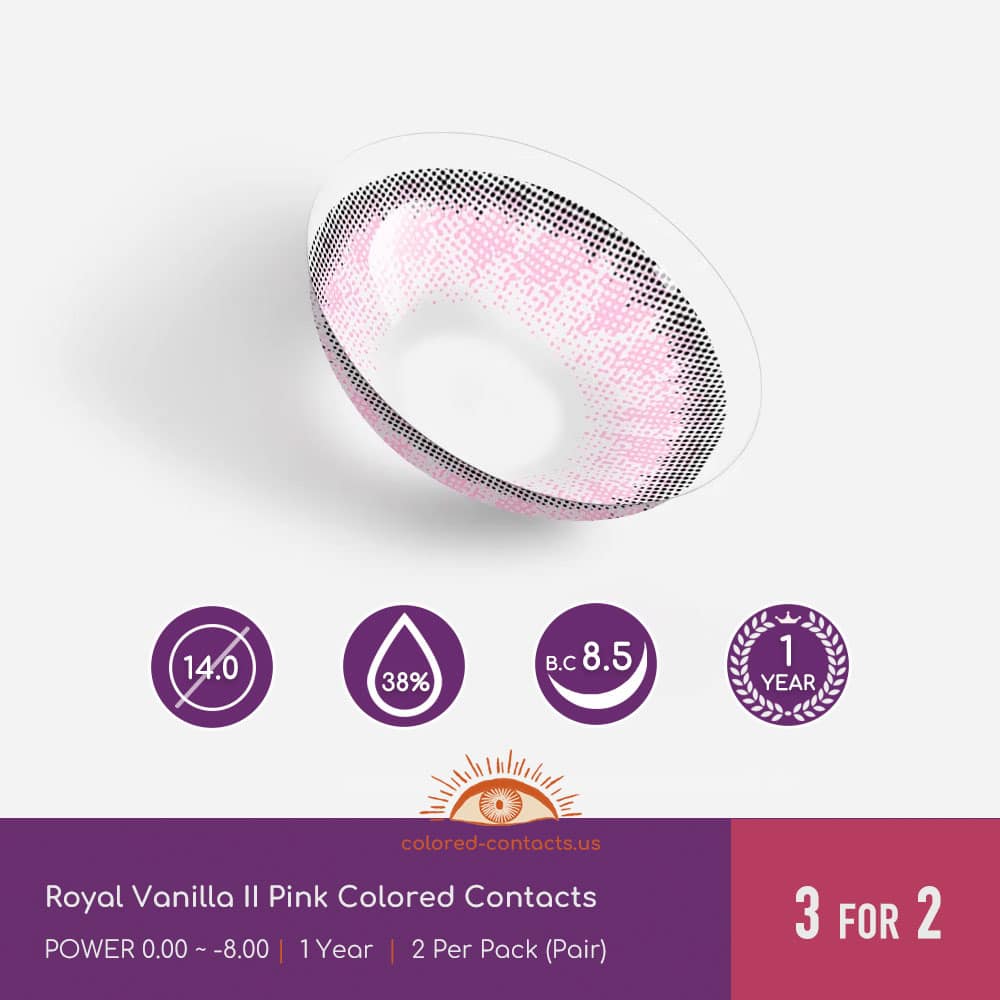 Royal Vanilla II Pink Colored Contacts