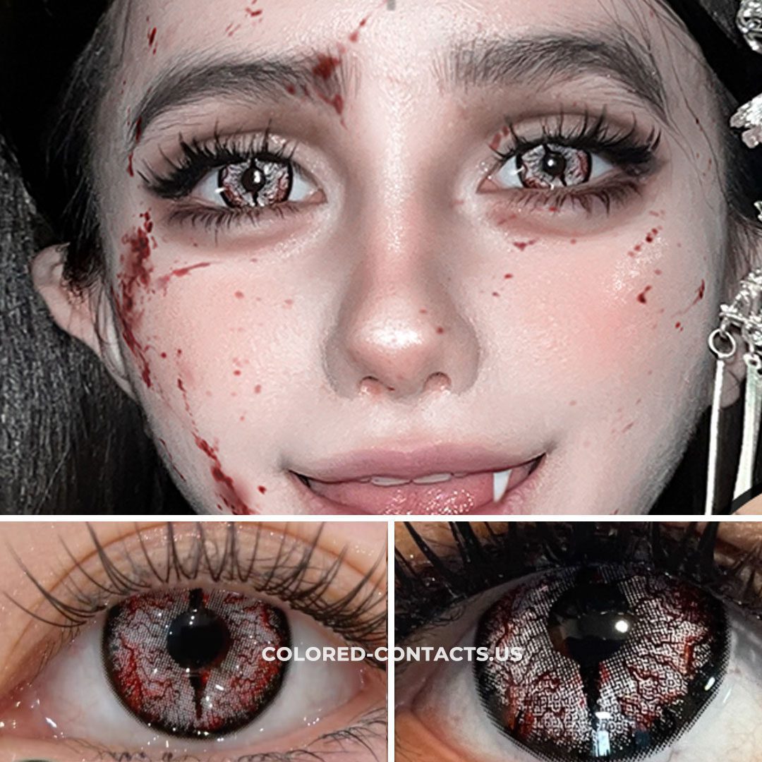 White Insect Horror Slit Pupil Contact Lenses | 4-Lens Pack