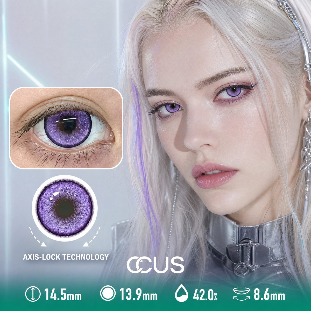 Aurora Amethyst Purple Contact Lenses