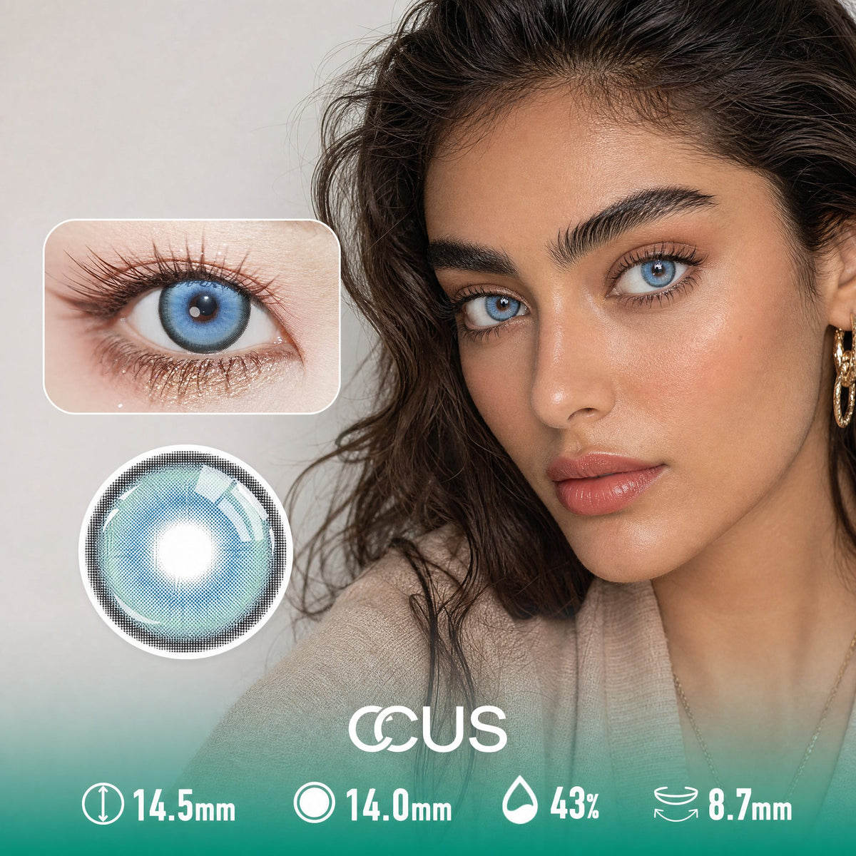 Aurora Spring Azure Blue Contact Lenses