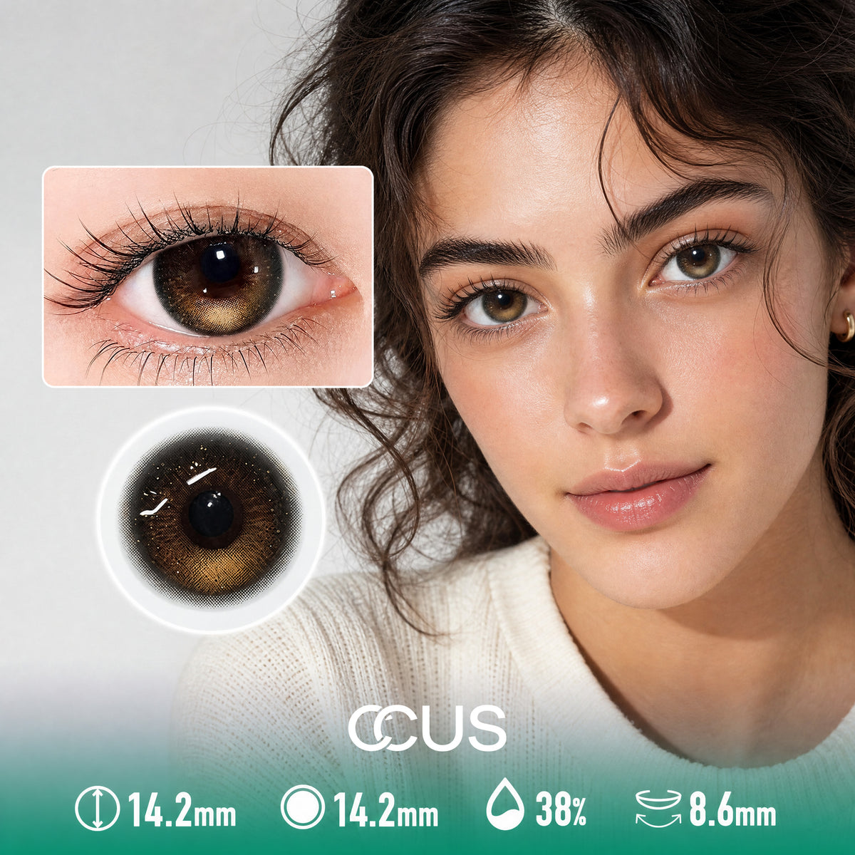 Cedar Hush Amber Brown Contact Lenses