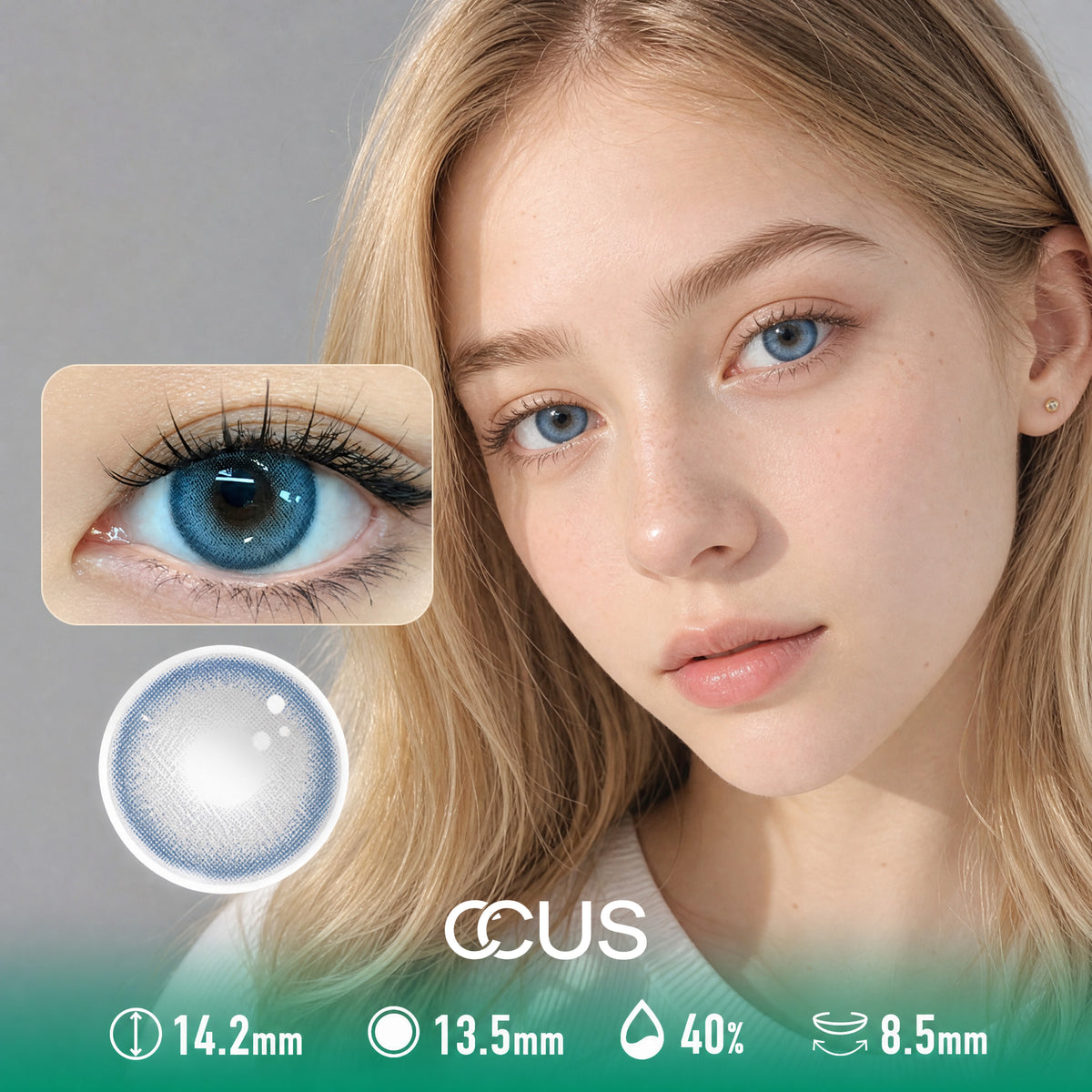 Cloud Blossom Azure Blue Contact Lenses